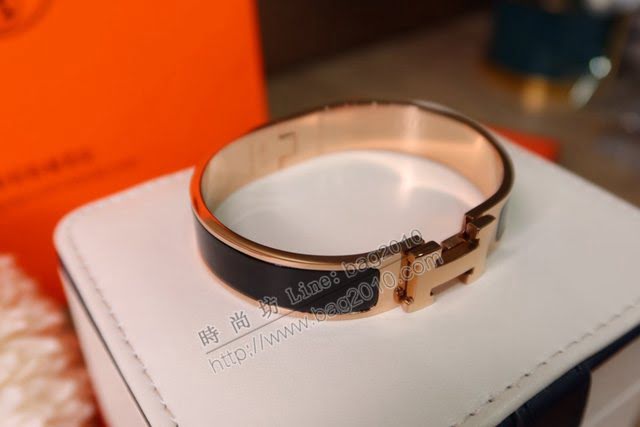 Hermes首飾品 愛馬仕CLIC琺瑯彩H手鐲 Hermes經典款男女手鐲  zgh1541